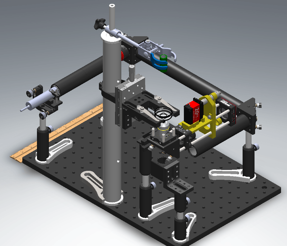 a SolidWorks render of the microscope assembly